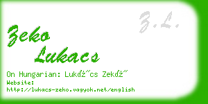 zeko lukacs business card